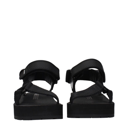 Prada Black Fabric Flat Sandals