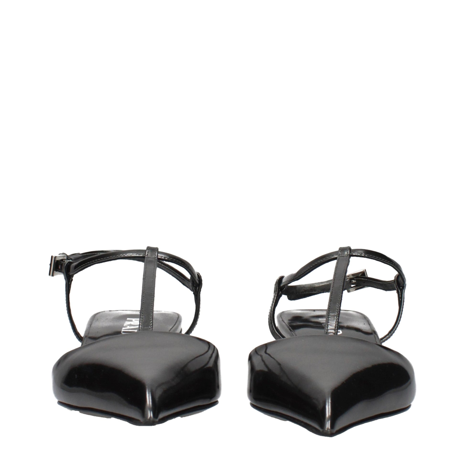 Prada Gray Leather Flat Sandals