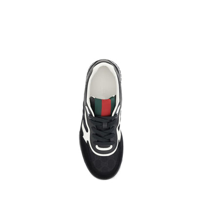 Gucci Black Fabric Low Top Sneakers