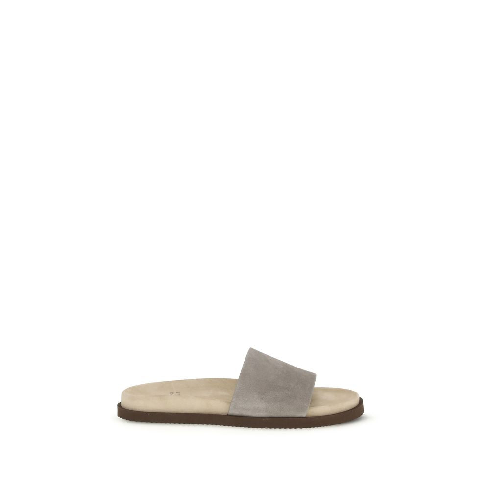 Brunello Cucinelli Gray Lamb Ovis Aries Aries Sandals