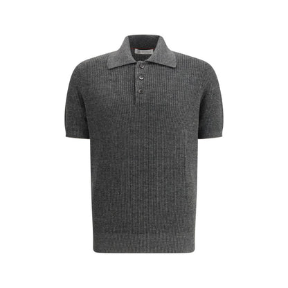 Brunello Cucinelli Gray Cotton Polo Shirt