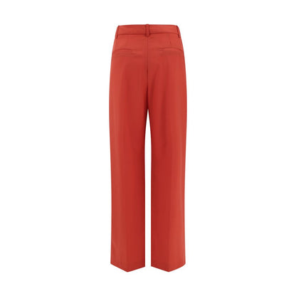 Loulou De Saison Red Fleece Wool Flared Pants