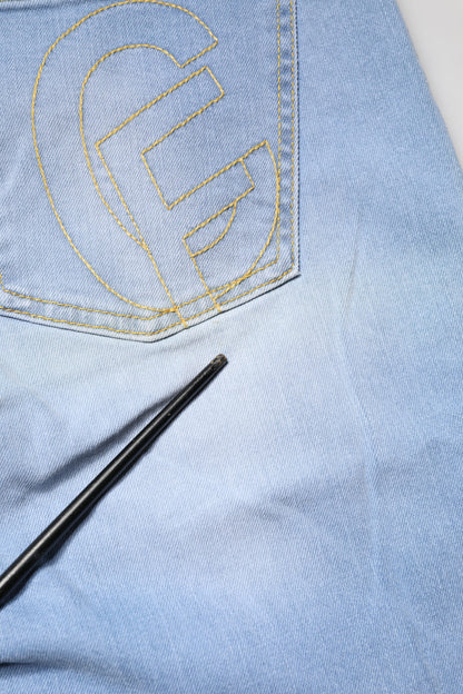 CRISTINAEFFE Light Blue Washed High Waist Bootcut Denim Jeans