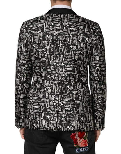 Dolce & Gabbana Black Jazz Club Silk Single Breasted Blazer