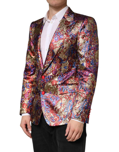 Dolce & Gabbana Multicolor Jacquard Single Breasted Blazer