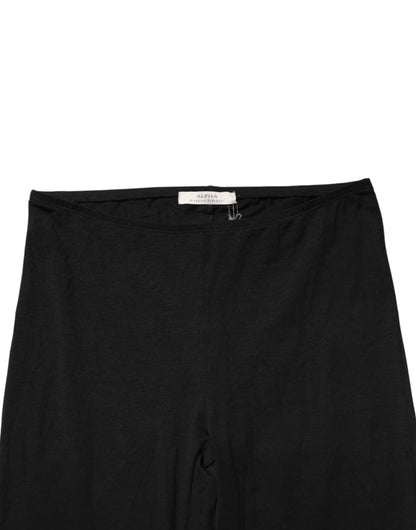 Alpha Massimo Rebecchi Black Skinny Mid Waist Leggings Cropped Trouser Pants