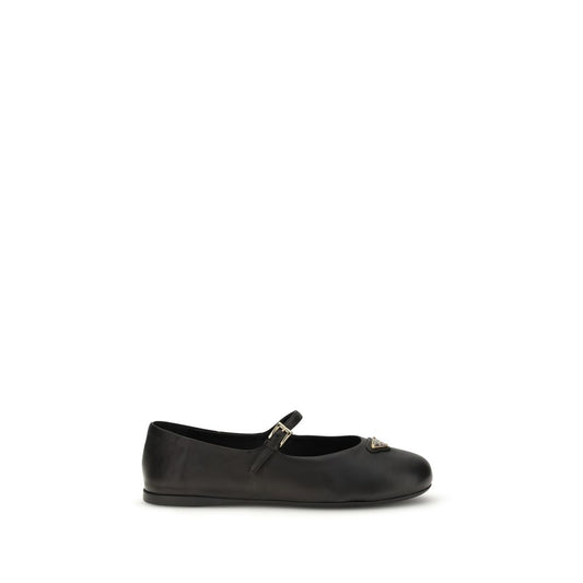 Prada Black Lamb Ovis Aries Aries Ballet Flats