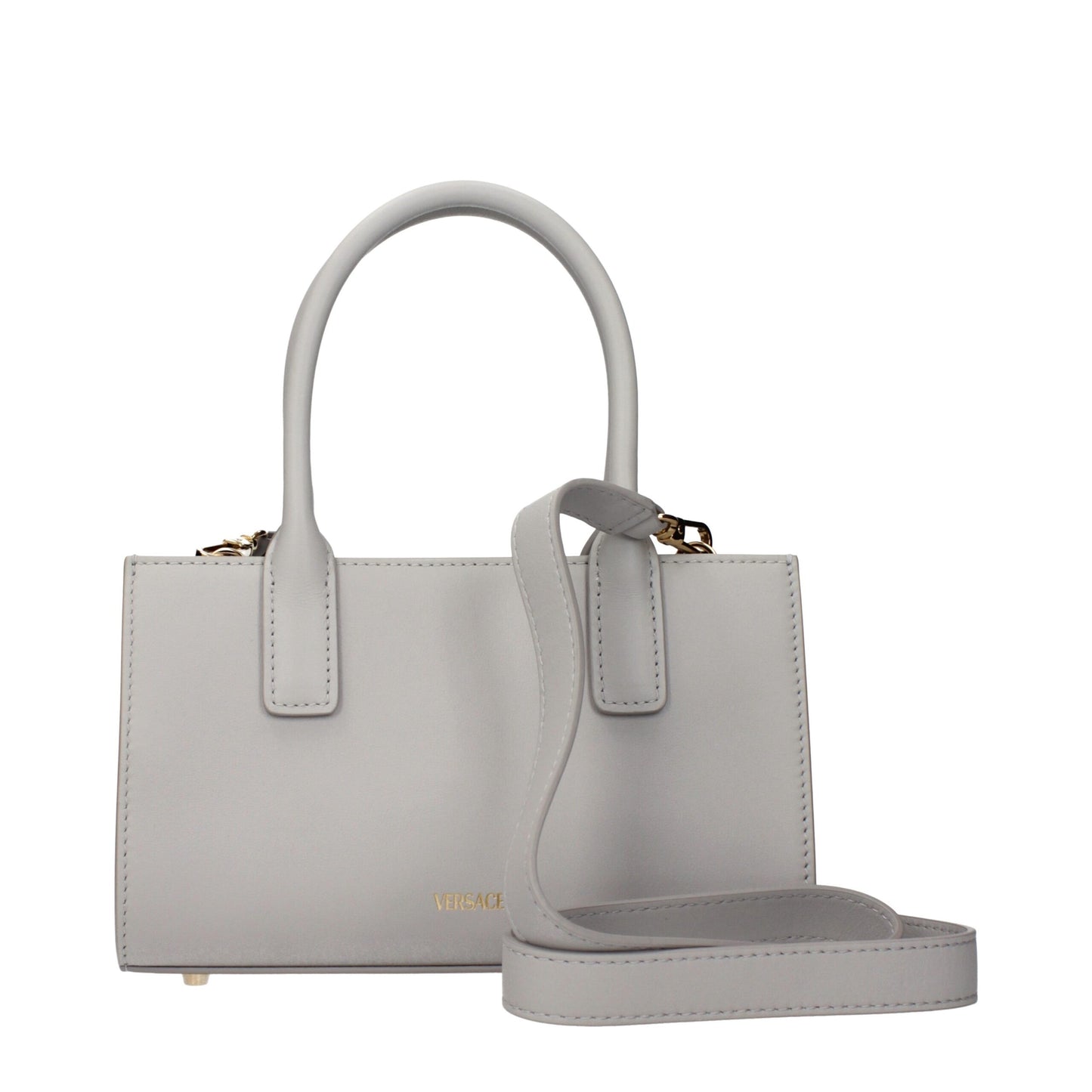 Versace Gray Leather Handbag