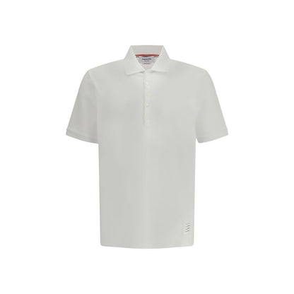 Thom Browne White Cotton Polo Shirt