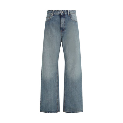 Miu Miu Blue Cotton Straight-Leg Jeans