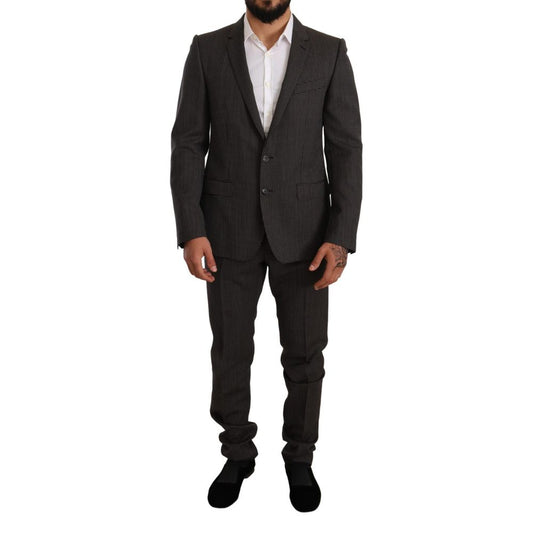 Dolce & Gabbana Black Virgin Wool Two-Piece Suit