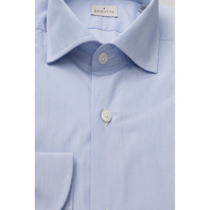 Bagutta Light Blue Cotton Dress Shirt