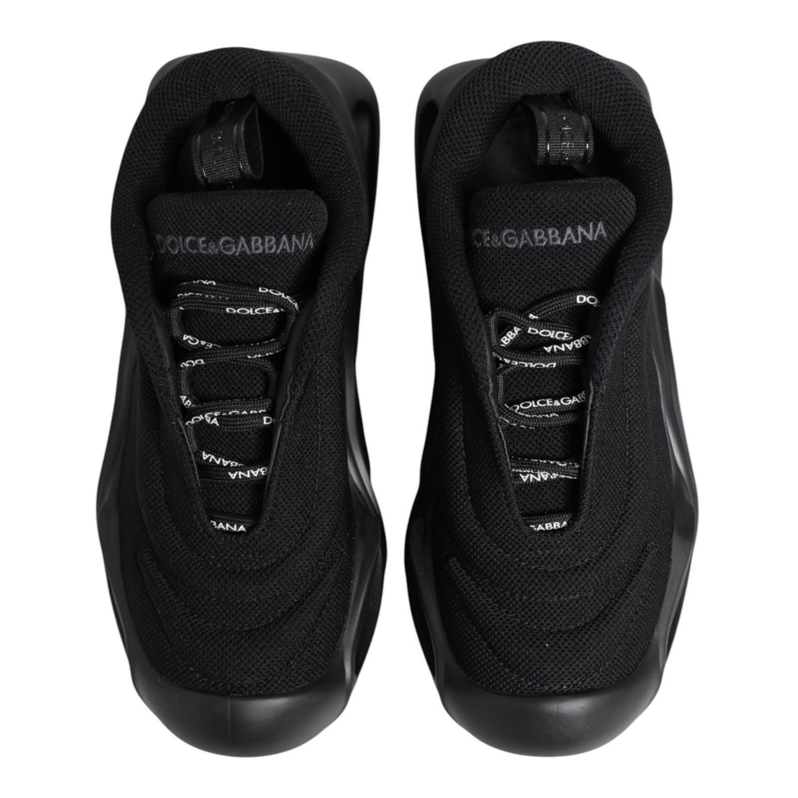 Dolce & Gabbana Black Slip On Low Top Wave Sneakers Shoes