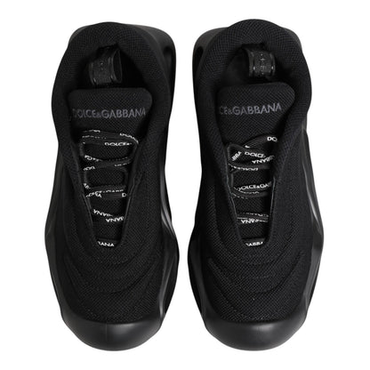 Dolce & Gabbana Black Slip On Low Top Wave Sneakers Shoes