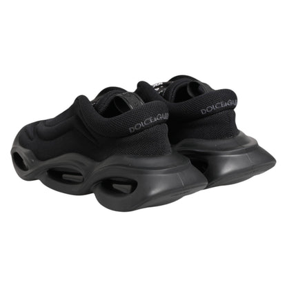Dolce & Gabbana Black Slip On Low Top Wave Sneakers Shoes
