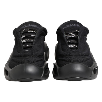 Dolce & Gabbana Black Slip On Low Top Wave Sneakers Shoes