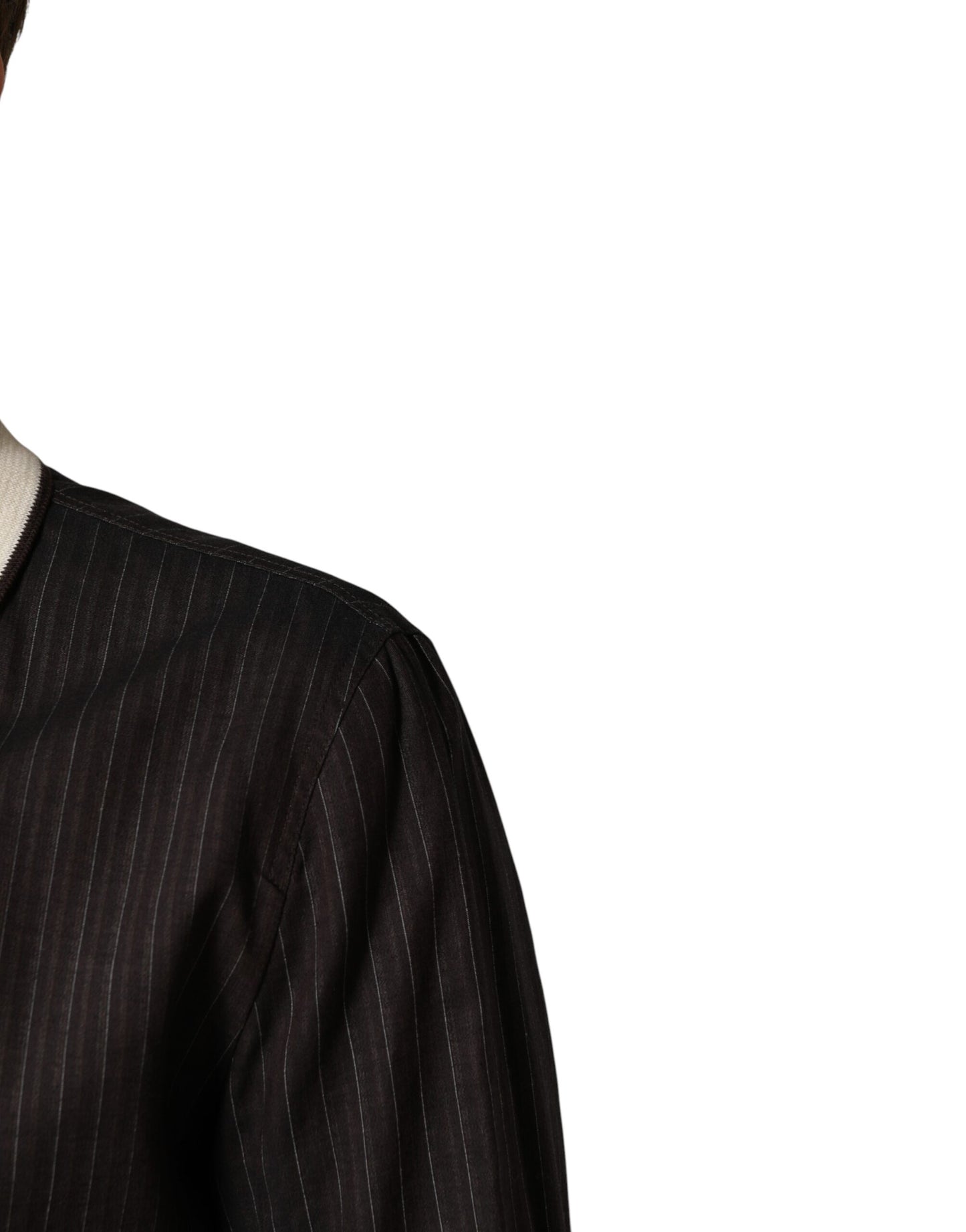 Dolce & Gabbana Brown Contrast Stripe Men Bomber Jacket