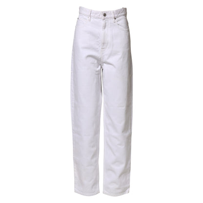 ISABEL MARANT ETOILE White High Waist Straight Denim Jeans