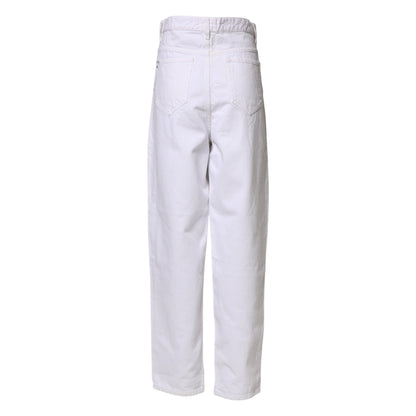 ISABEL MARANT ETOILE White High Waist Straight Denim Jeans
