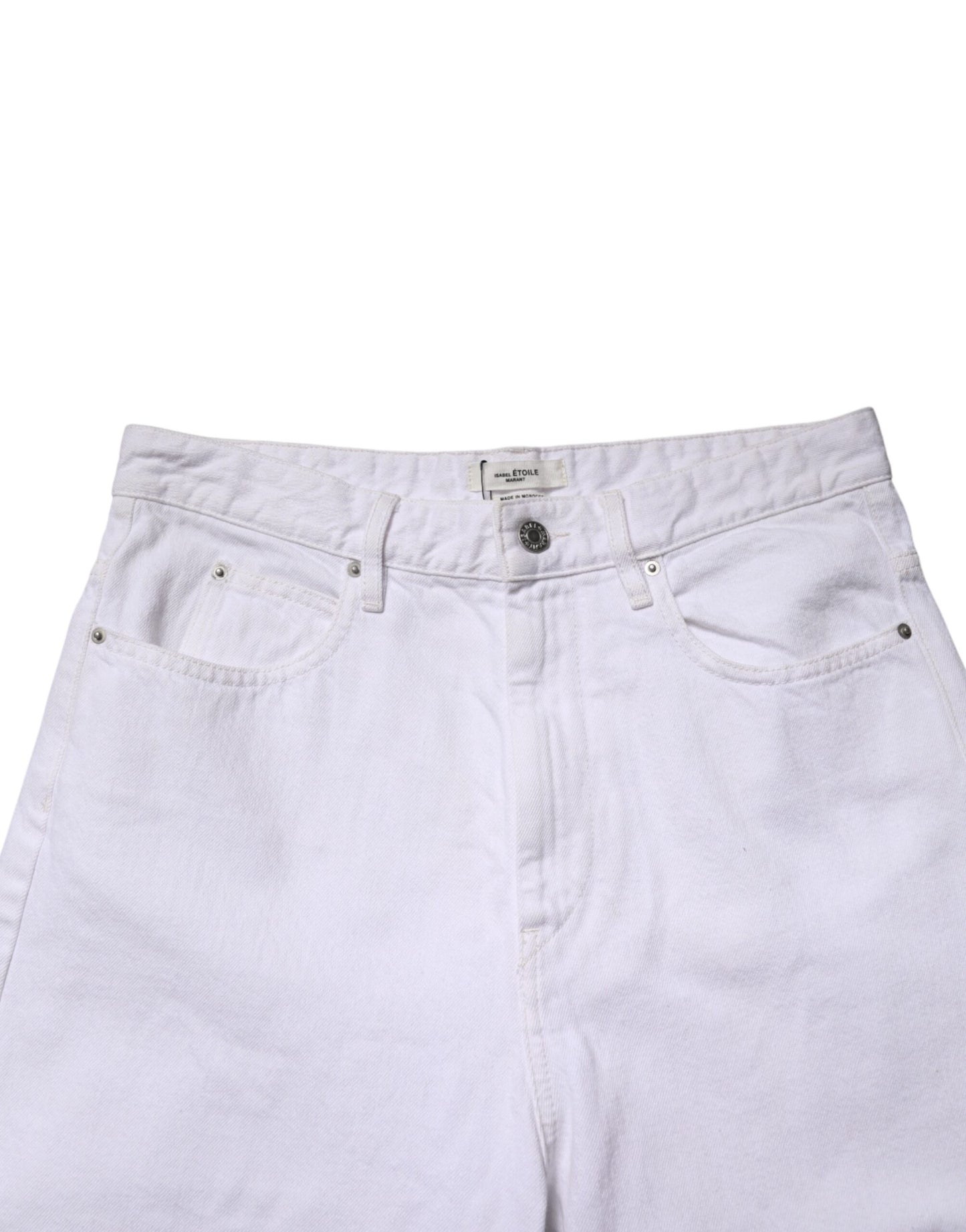 ISABEL MARANT ETOILE White High Waist Straight Denim Jeans