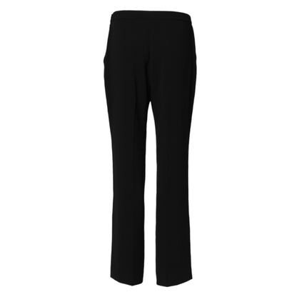 Aspesi Black High Waist Zip Straight Chino Trouser Pants