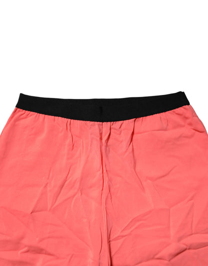 Jucca Neon Pink High Waist Straight Wide Leg Trouser Pants