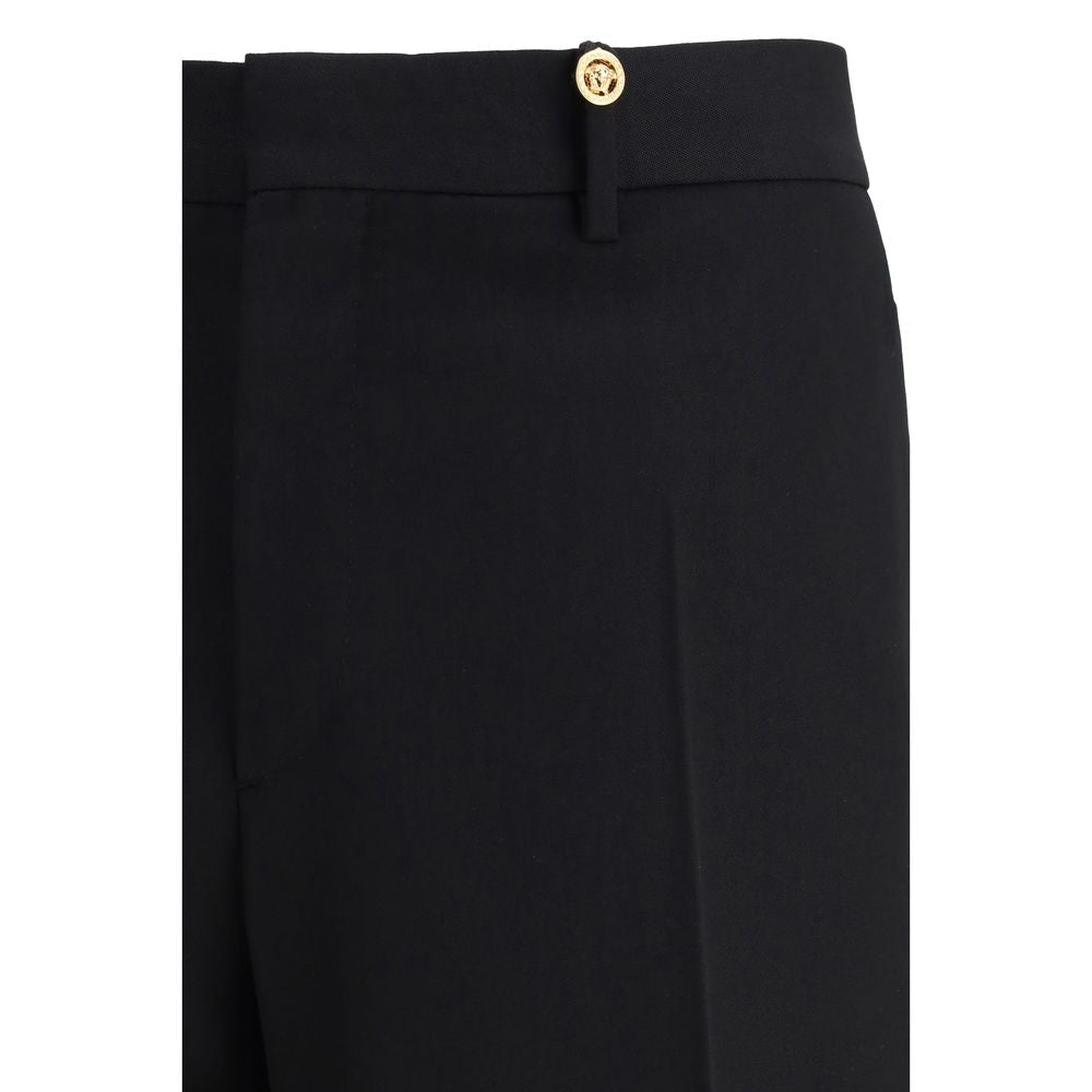 Versace Black Fleece Wool Dress Pants