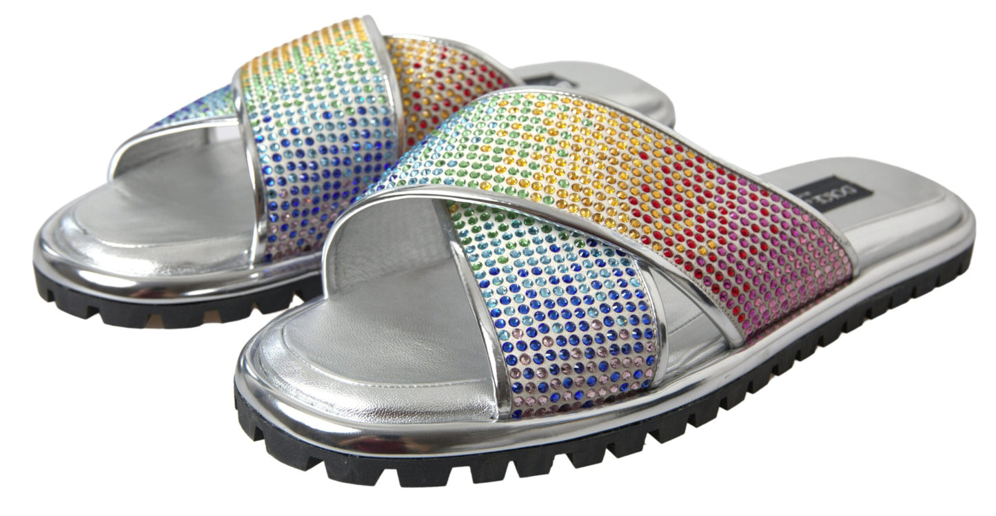 Dolce & Gabbana Dolce & Gabbana Sparkling Silver Slides