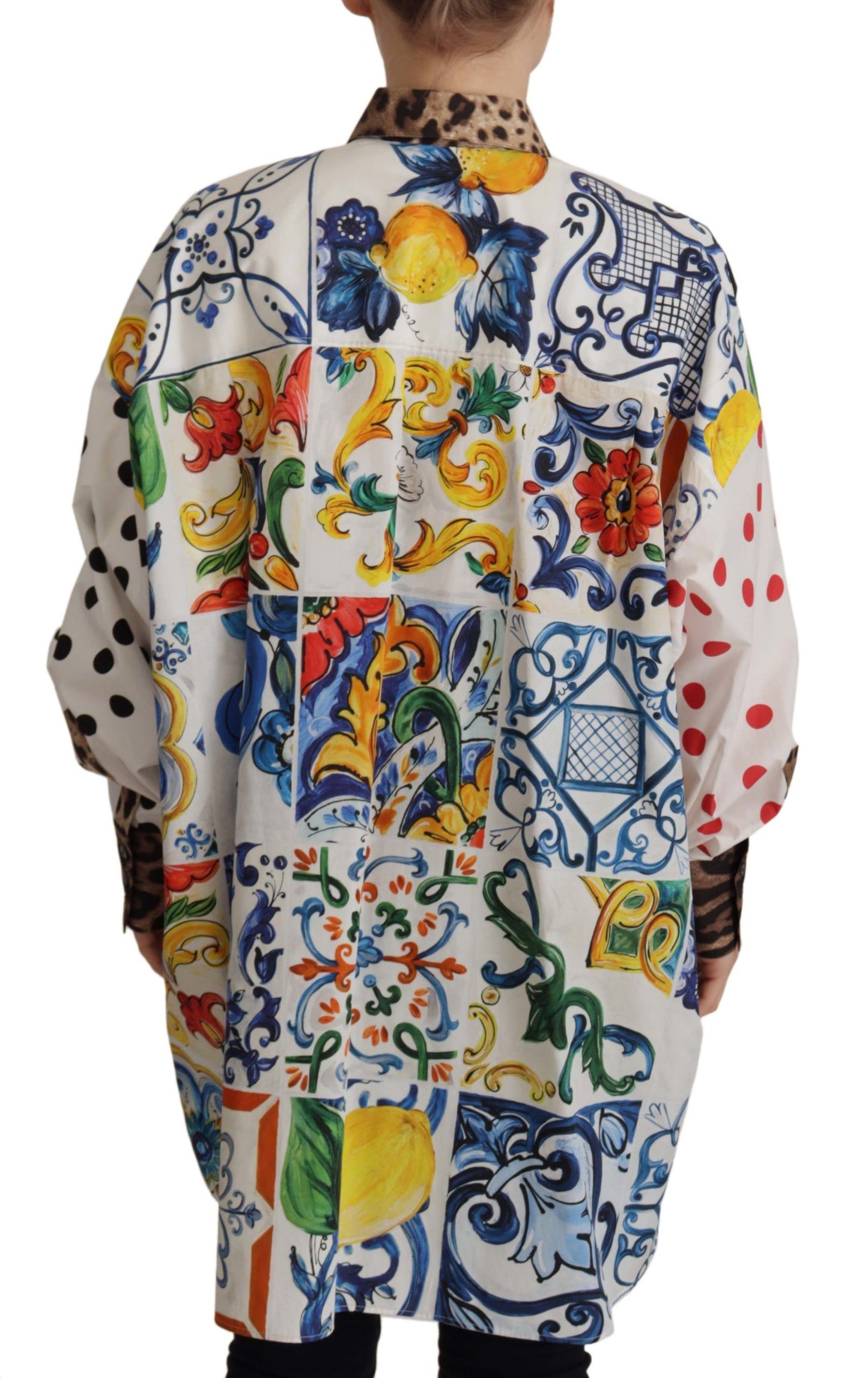 Dolce & Gabbana Multicolor Floral Collared Shirt Top